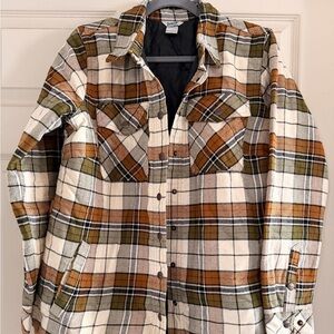 Duluth Trading Co Plaid Utility Jacket - Brown, Green, White
